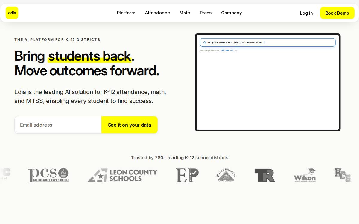 Edia website preview