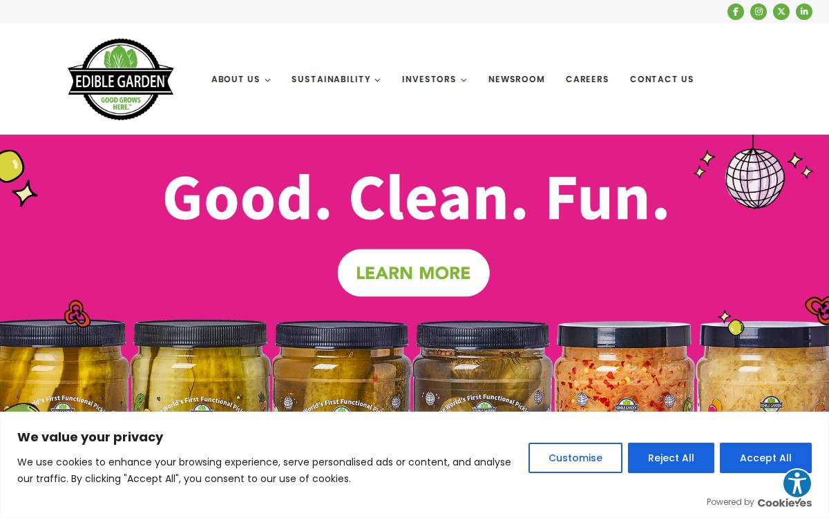 Edible Garden AG website preview