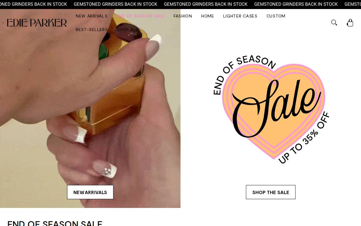 Edie Parker website preview