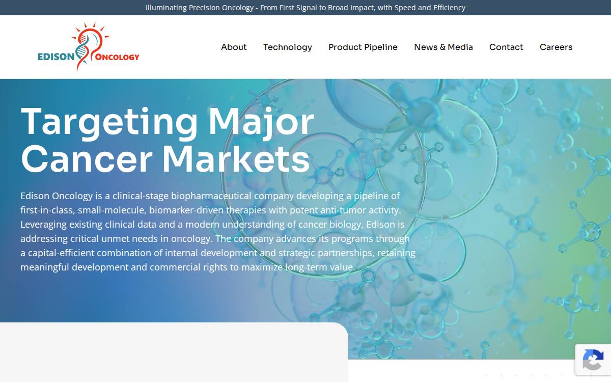 Edison Oncology Holding website preview