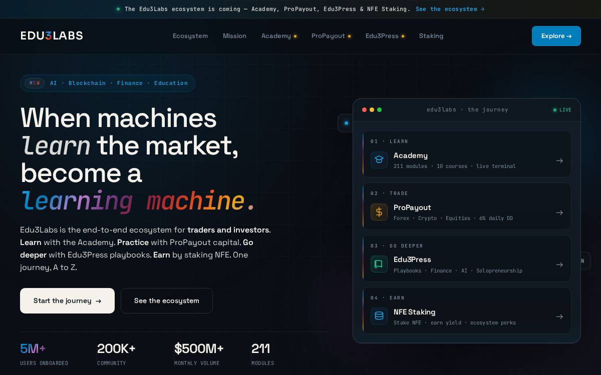Edu3Labs website preview