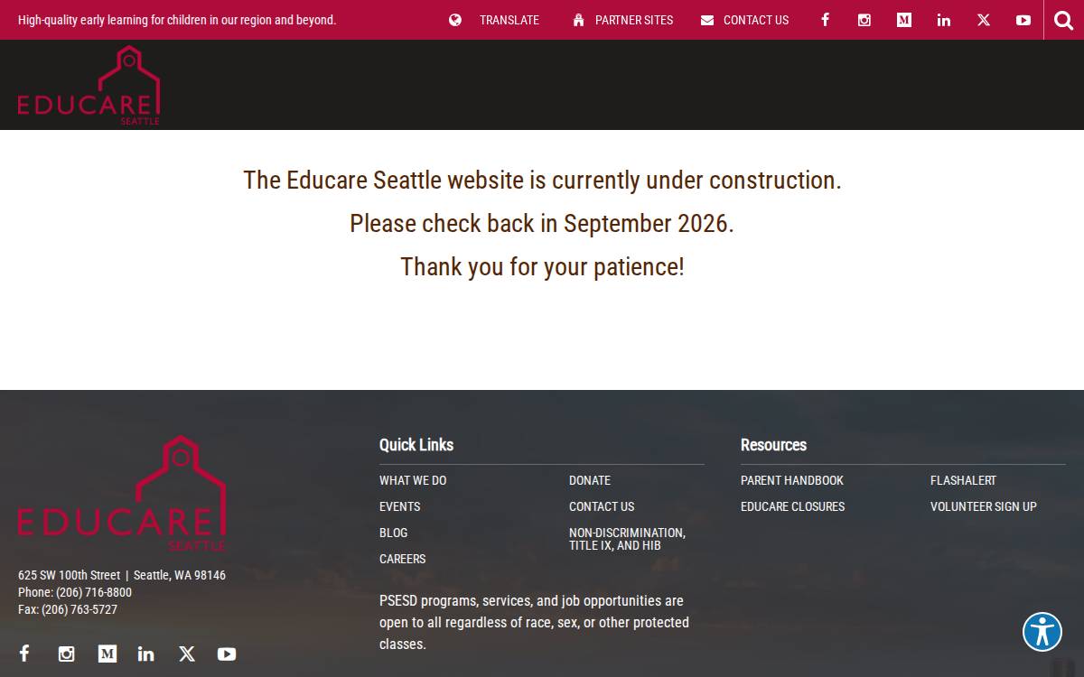 Educare Seattle website preview