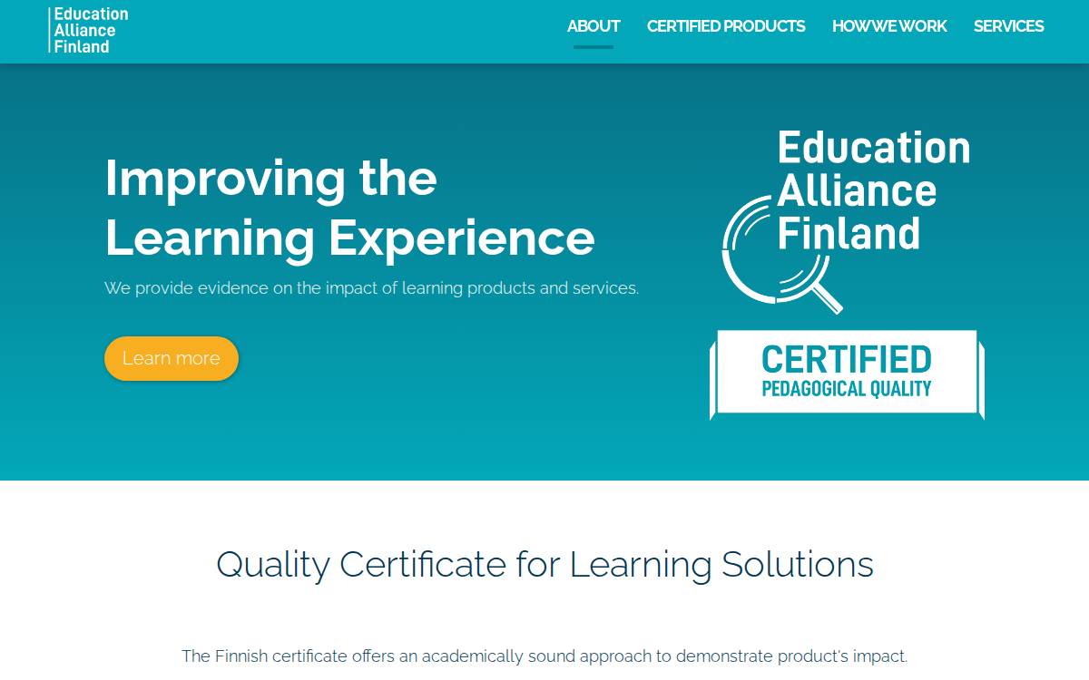 Education Alliance Finland website preview