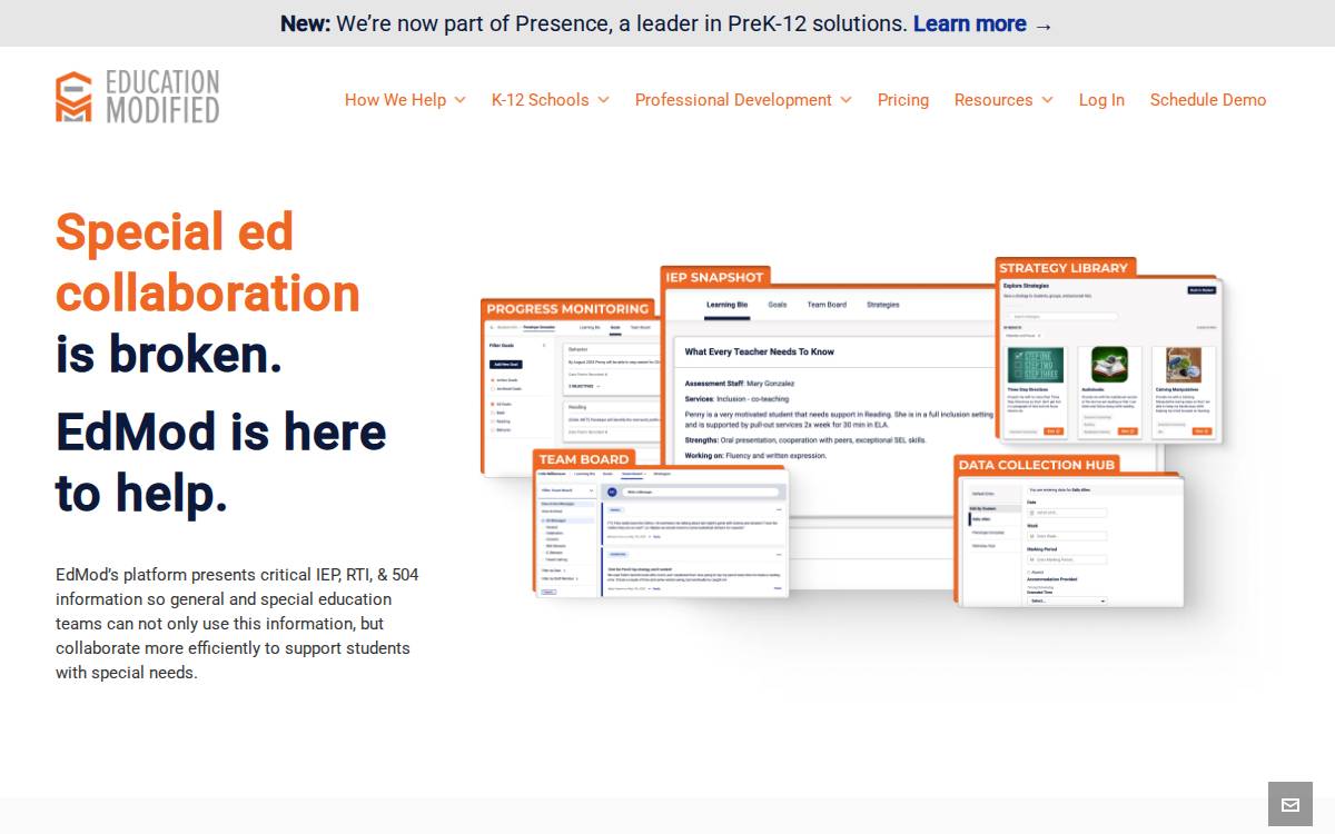EDUCATION MODIFIED, INC website preview