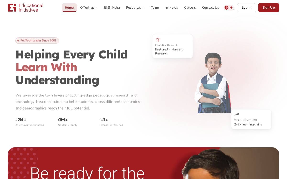 Educational Initiatives website preview