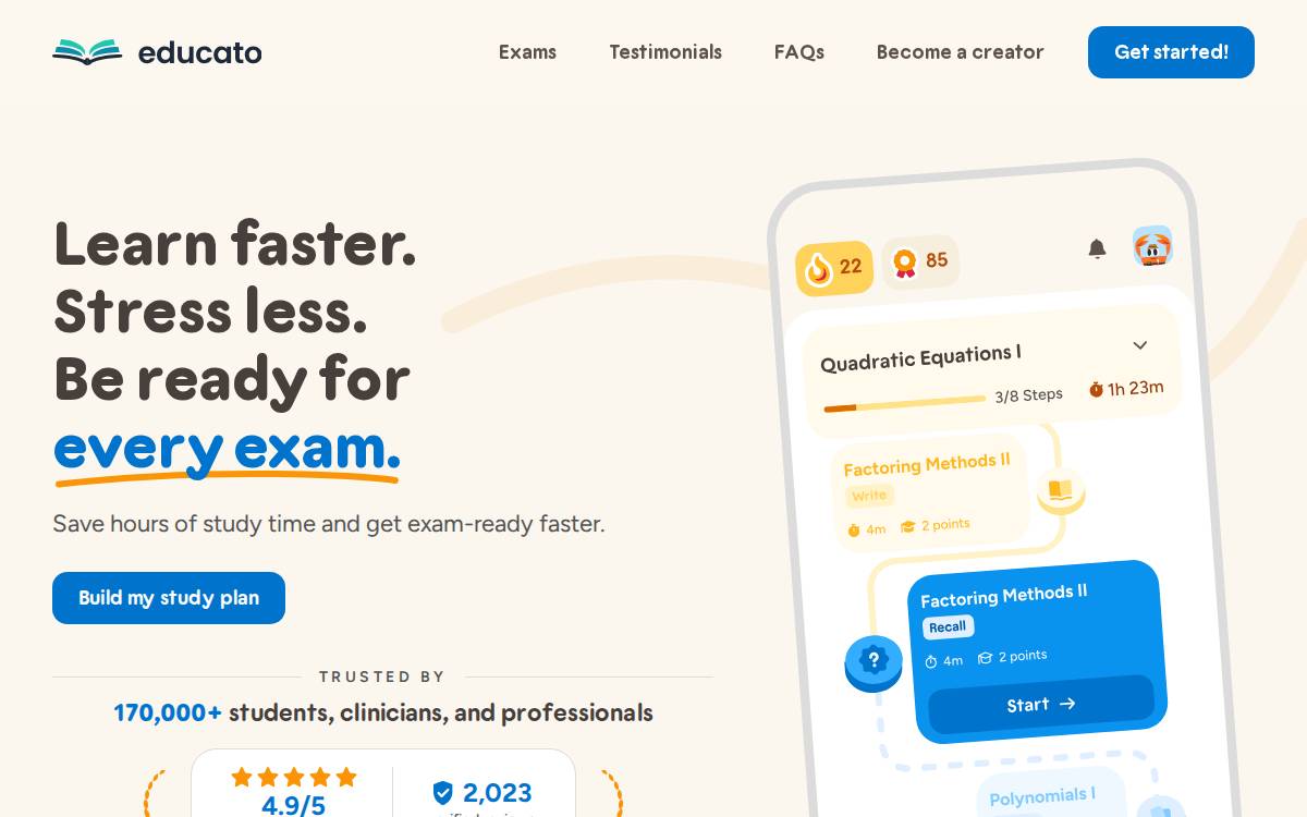 Educato website preview