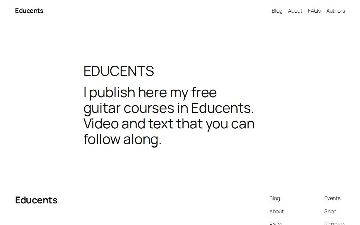 Educents website preview