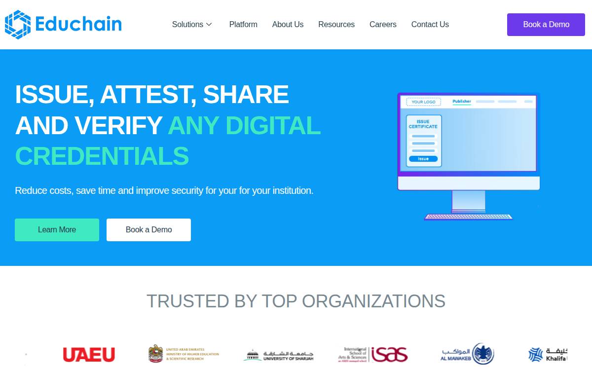 Educhain website preview