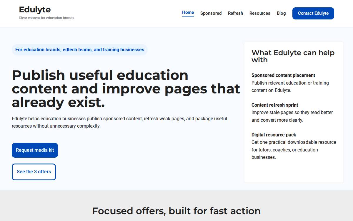 Edulyte website preview