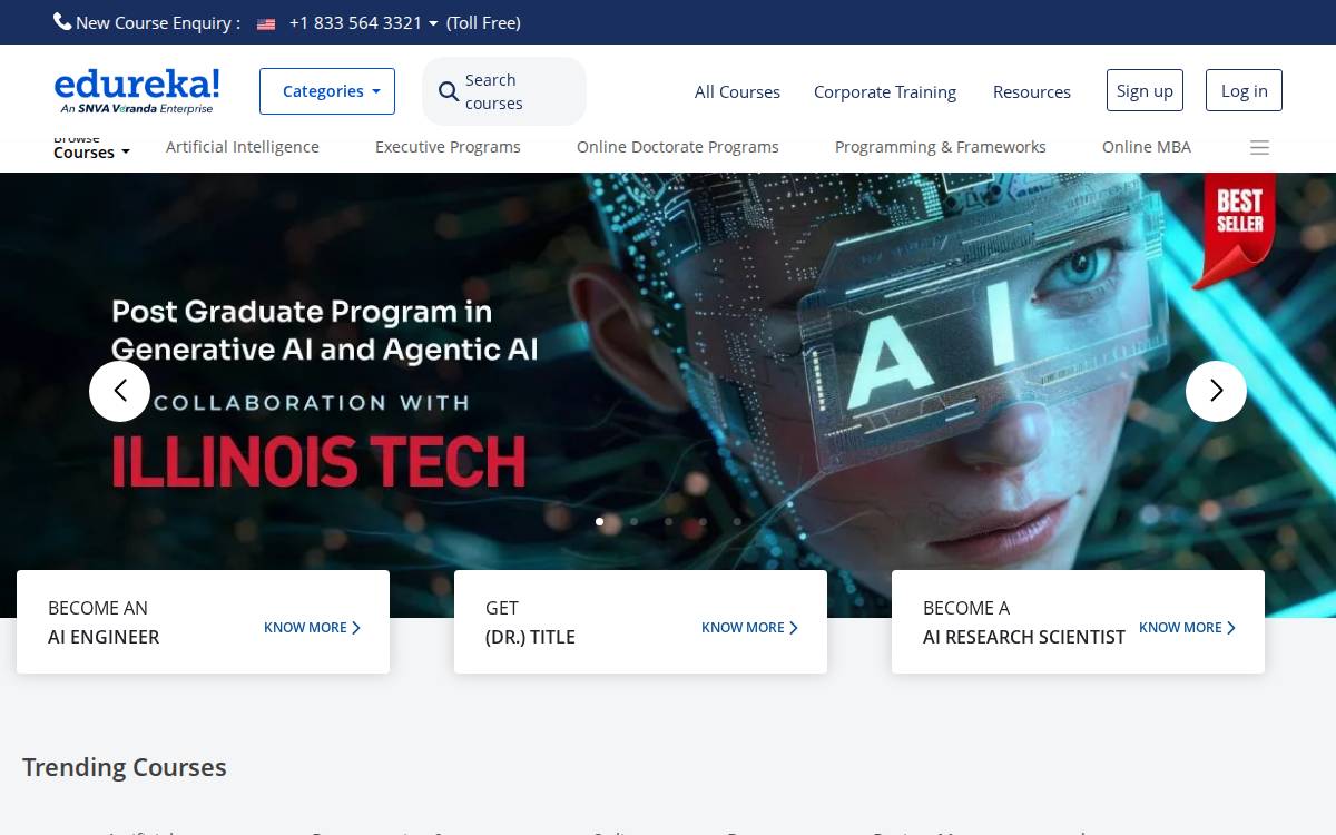Edureka website preview