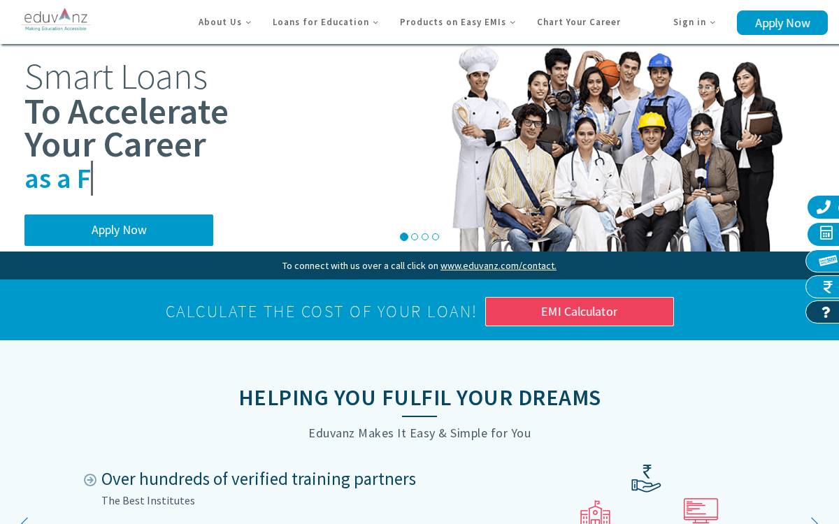 Eduvanz website preview