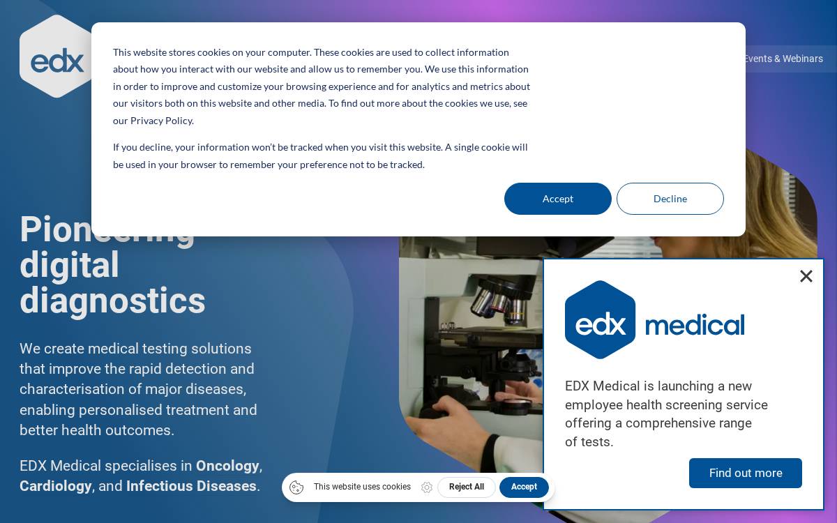 EDX Medical website preview