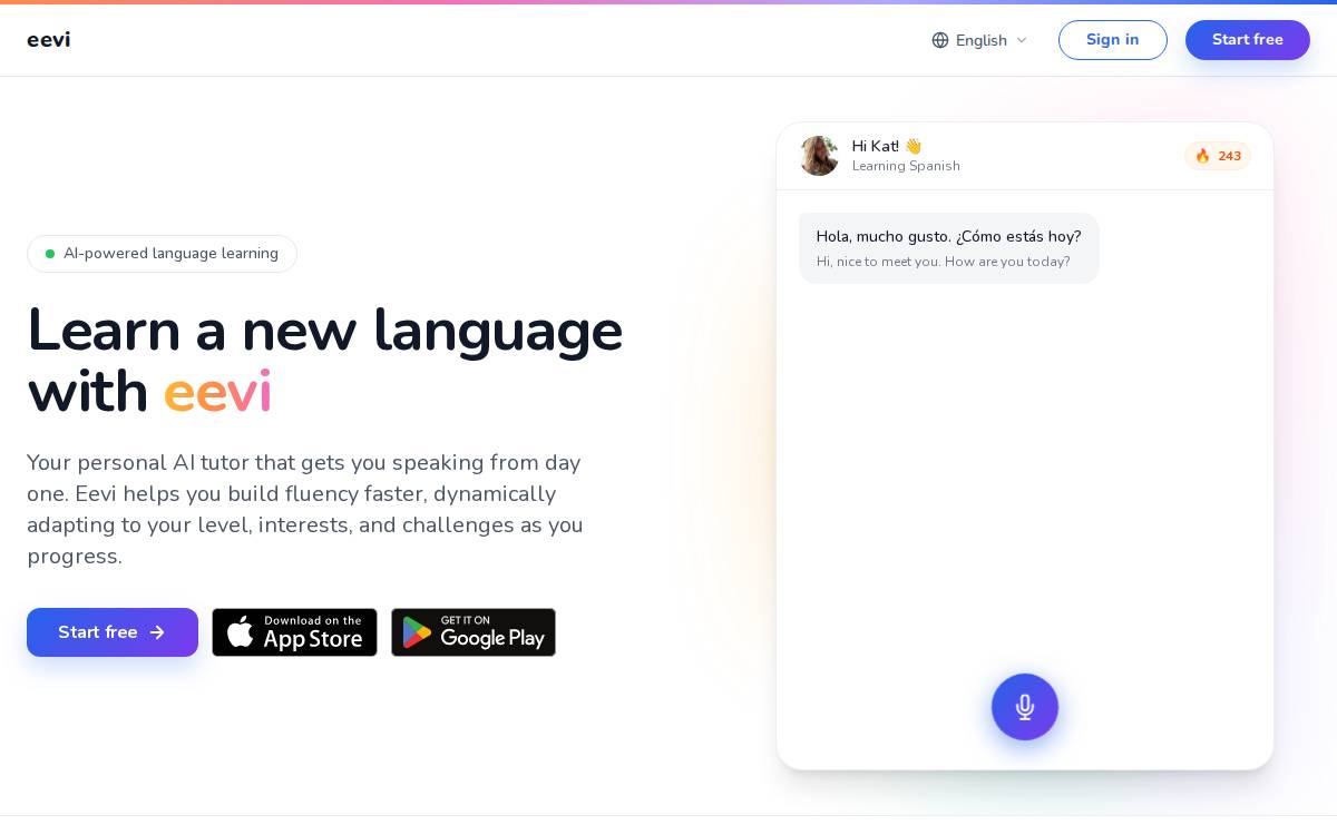 Eevi website preview
