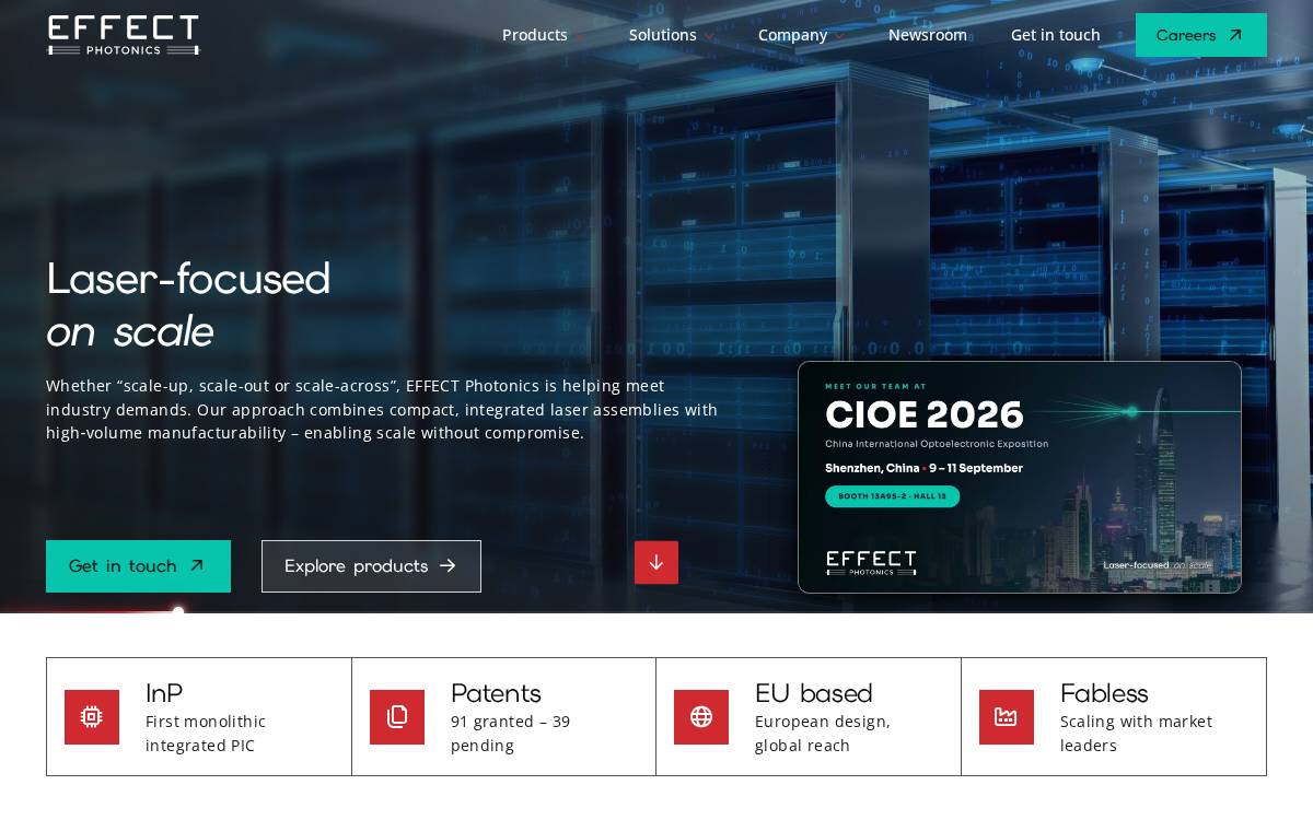 EFFECT Photonics website preview