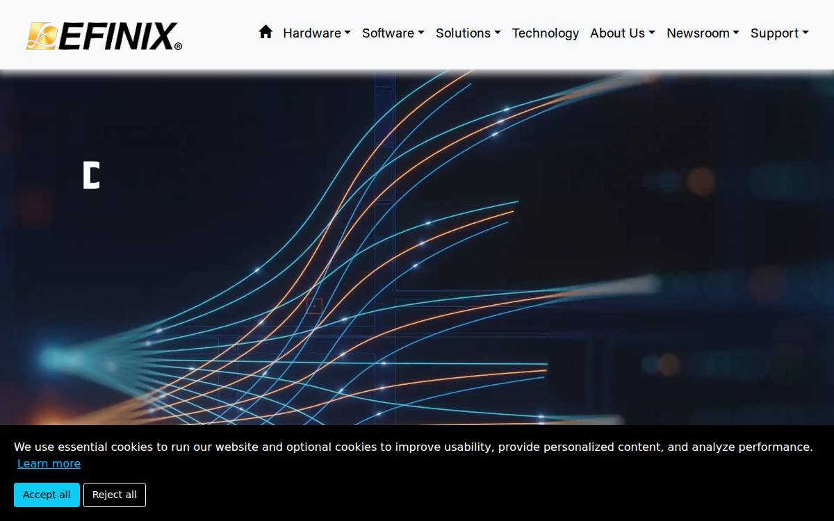 Efinix website preview