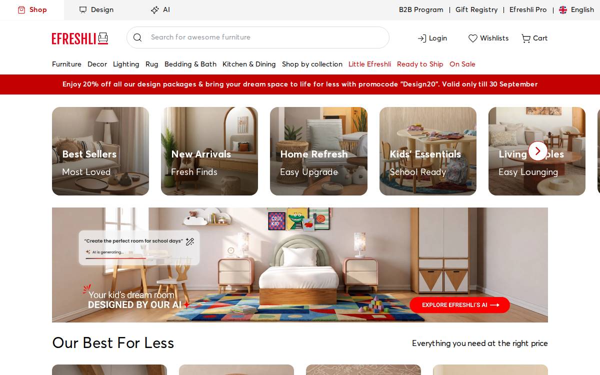 Efreshli website preview