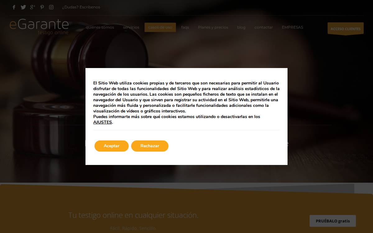 eGarante website preview