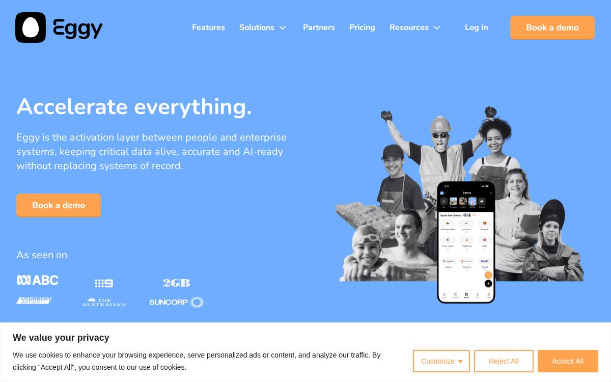 Eggy website preview