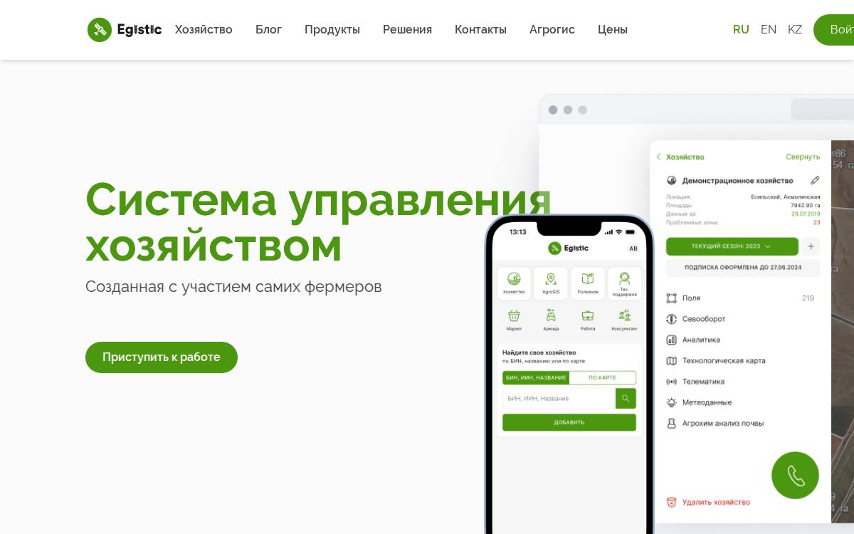 Egistic website preview