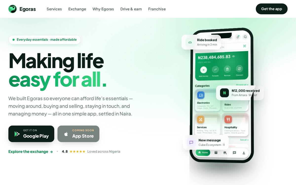 Egoras website preview