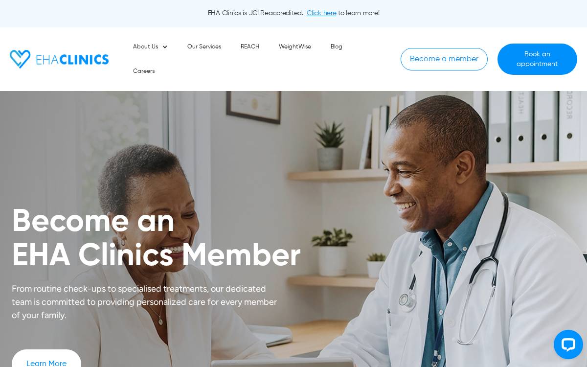 EHA Clinics website preview