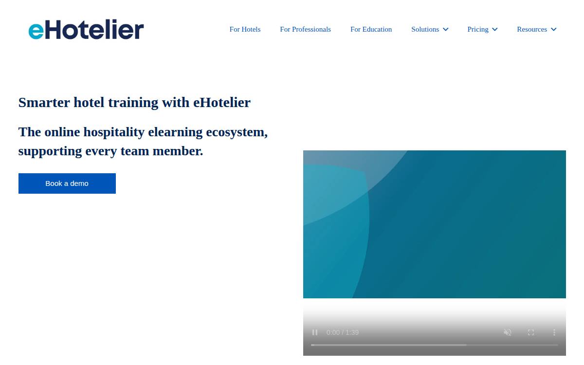 Ehotelier website preview