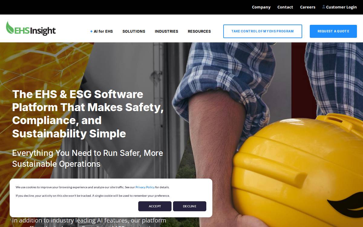 EHS Insight website preview