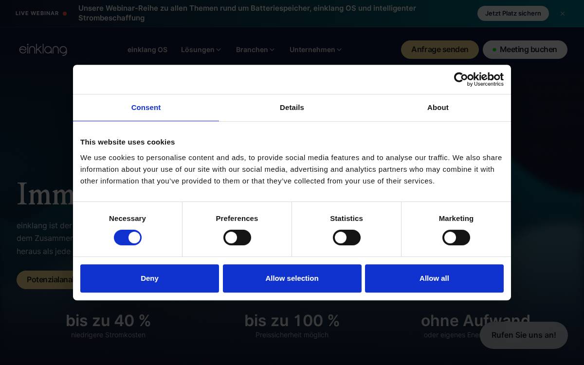 Einklang Energy website preview
