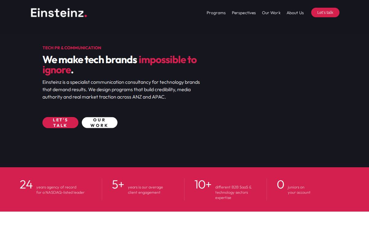 Einsteinz website preview