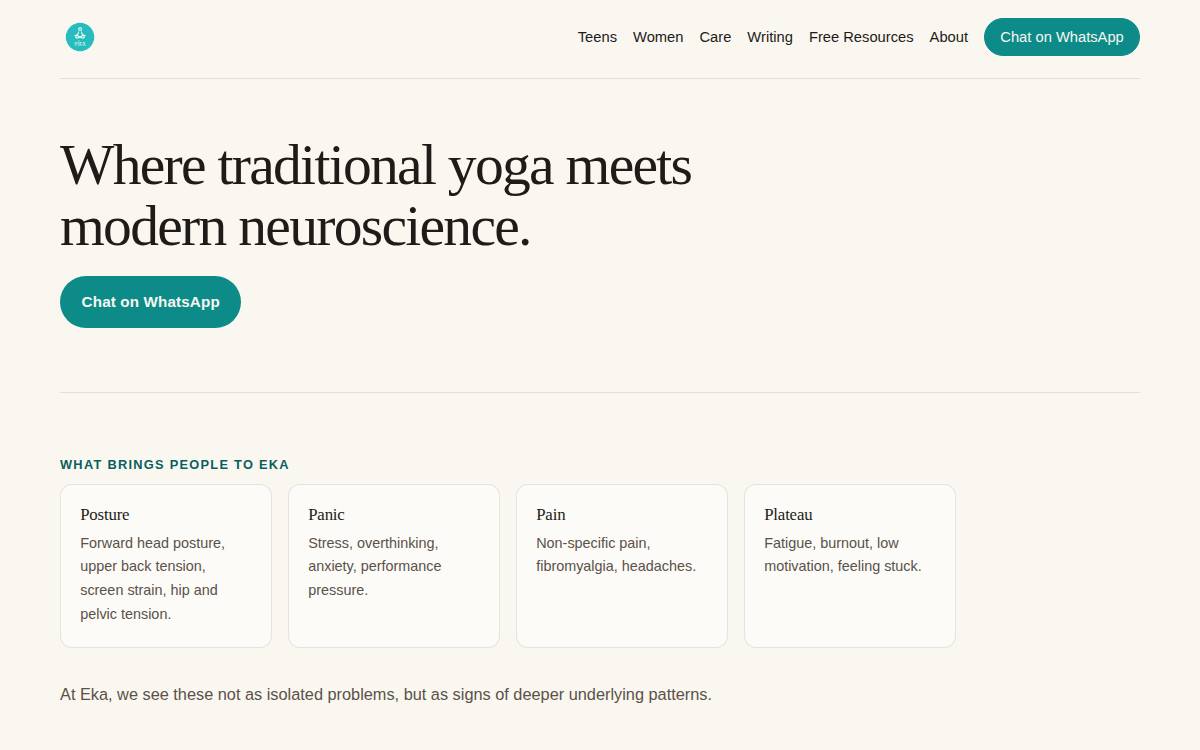 Ekameditation website preview