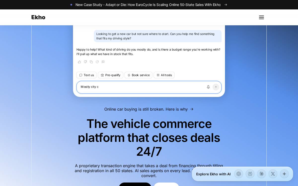 Ekho website preview