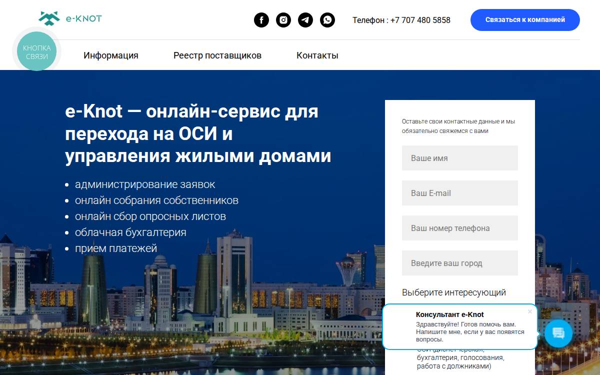 Eknot website preview