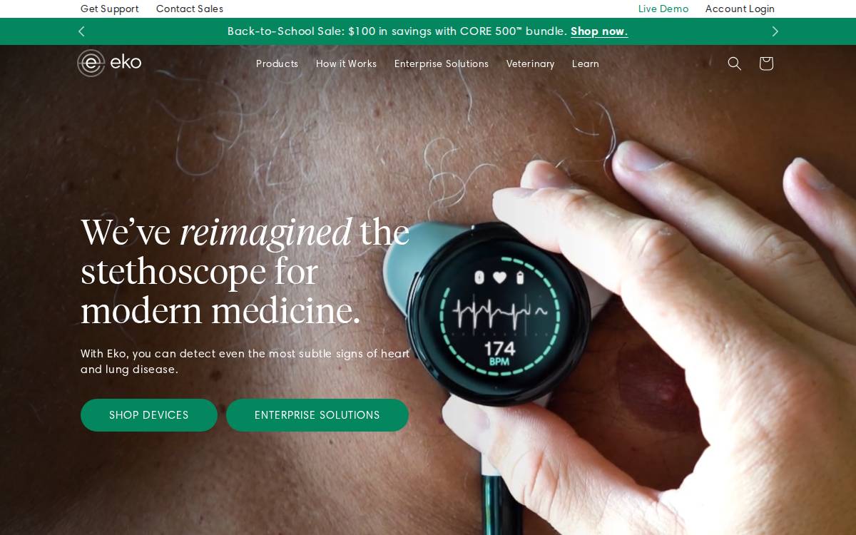 Eko Health website preview