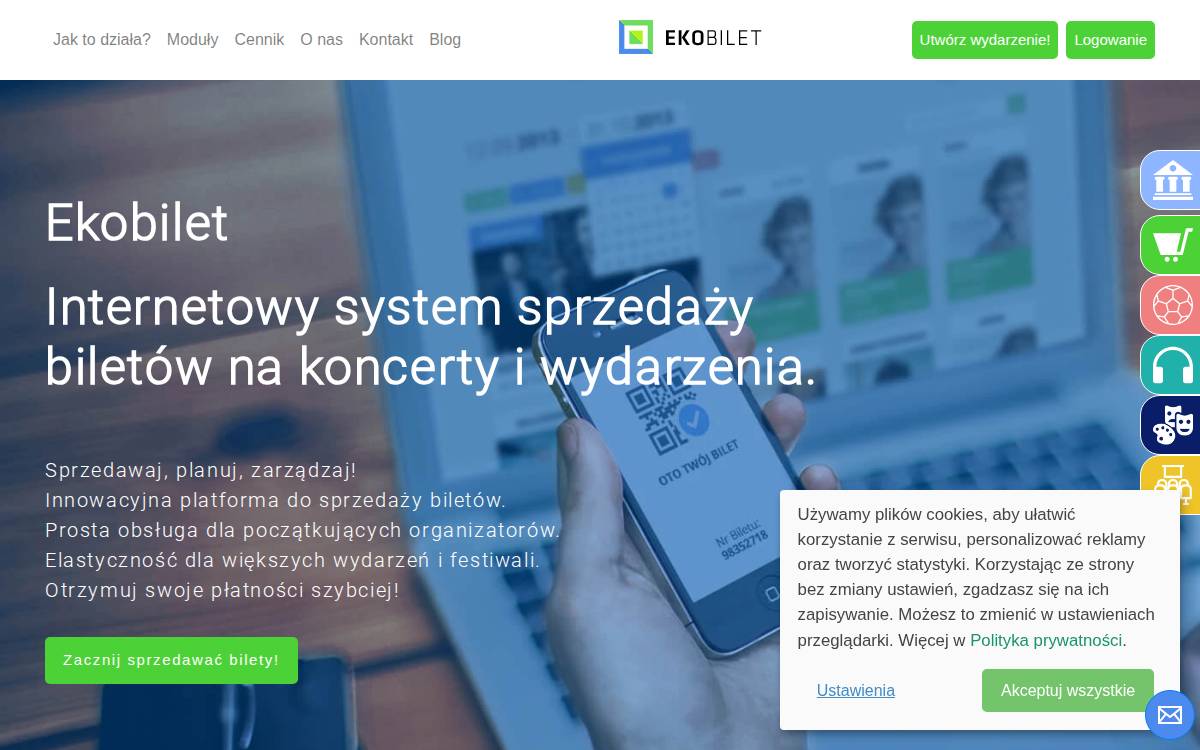Ekobilet website preview
