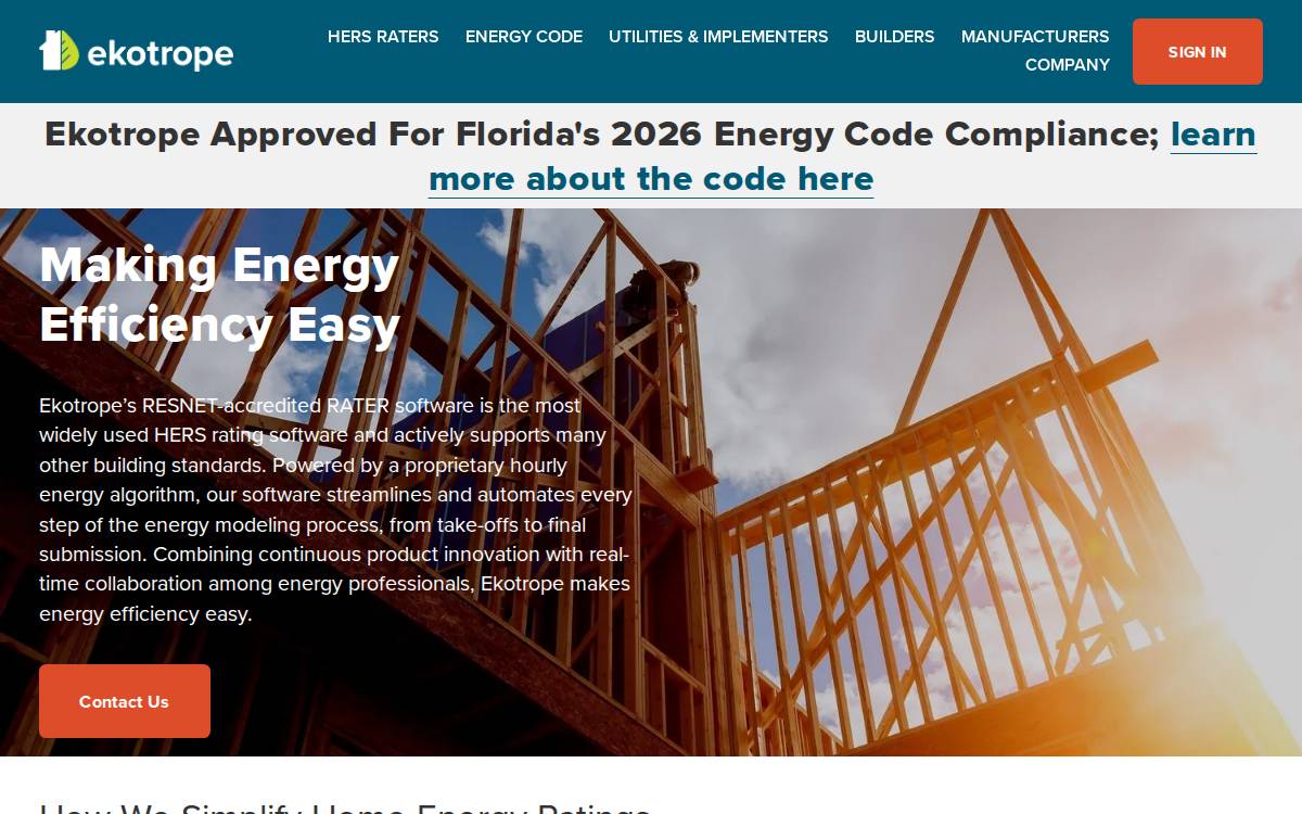 Ekotrope website preview