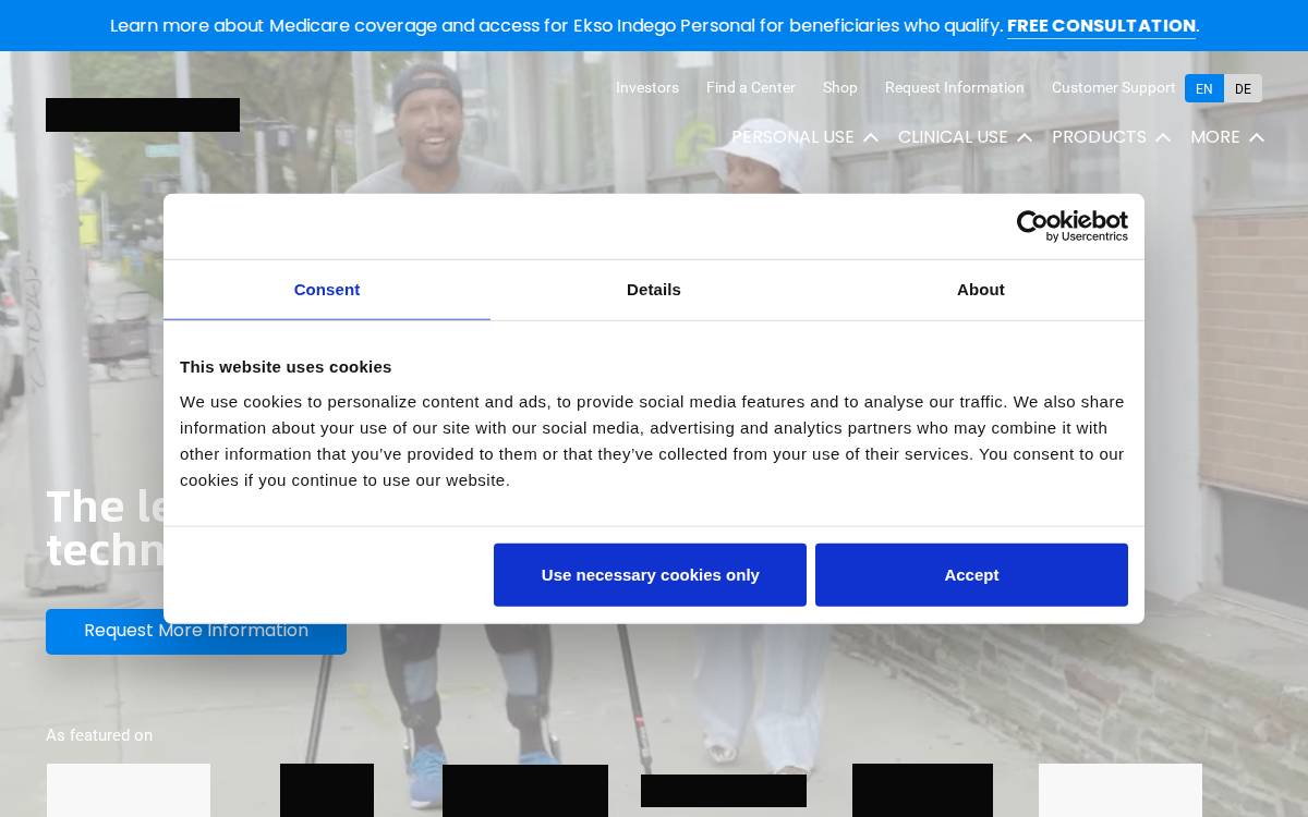 Ekso Bionics website preview