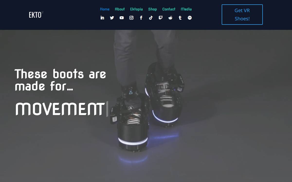Ekto VR website preview