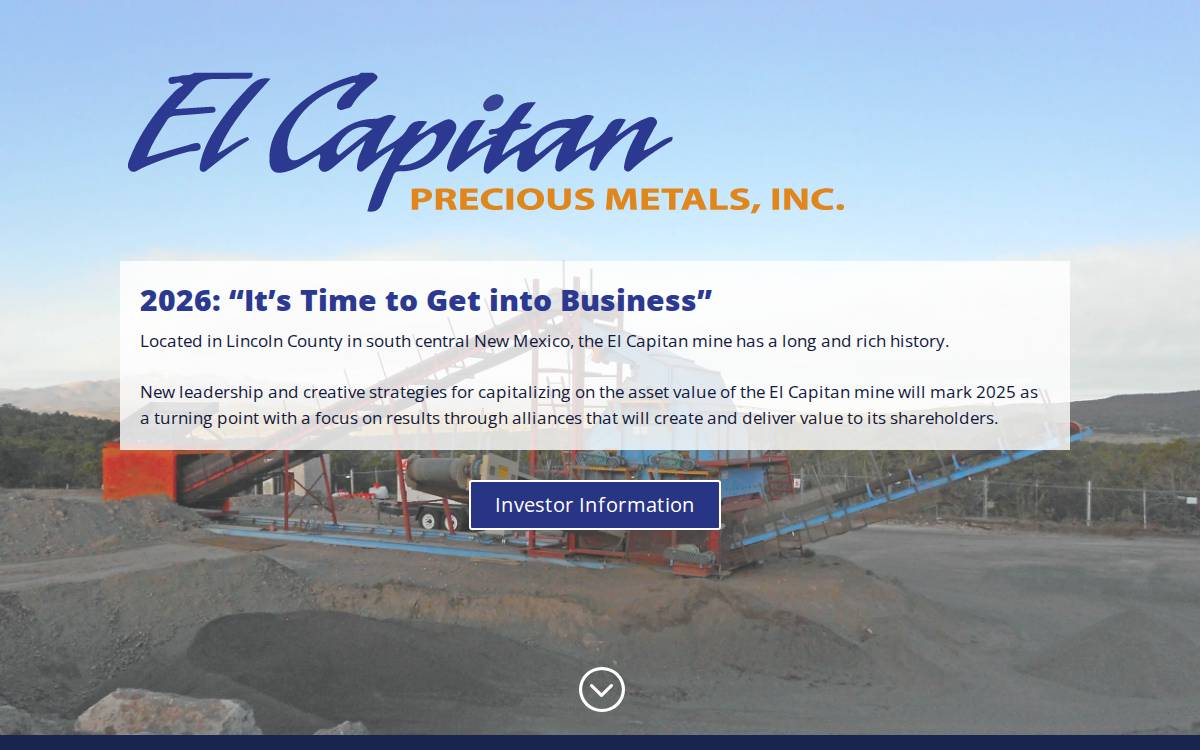 EL Capitan Precious Metals website preview