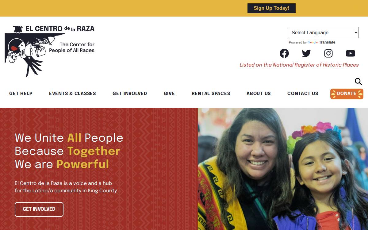 El Centro de la Raza website preview