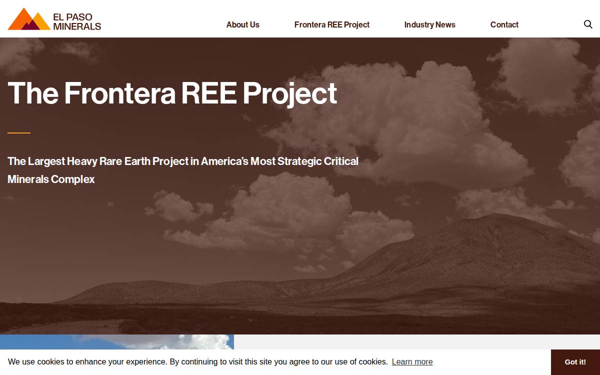 El Paso Minerals website preview