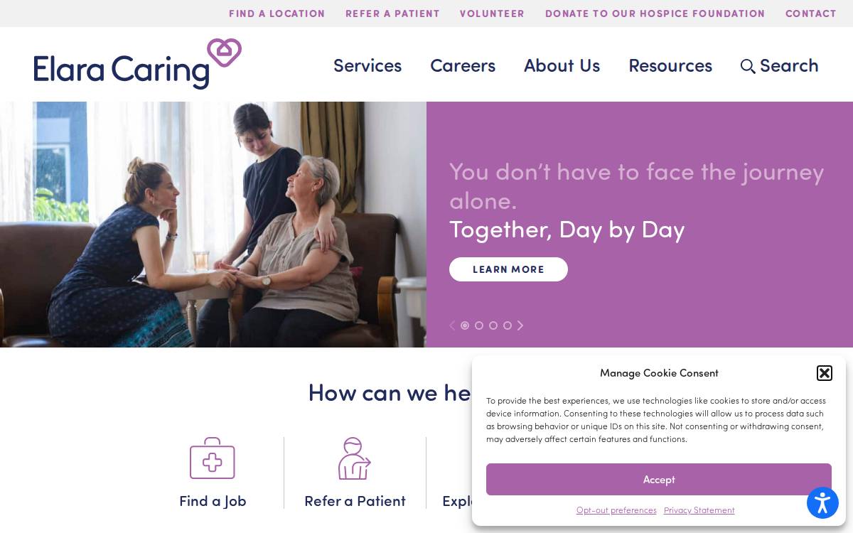 Elara Caring website preview