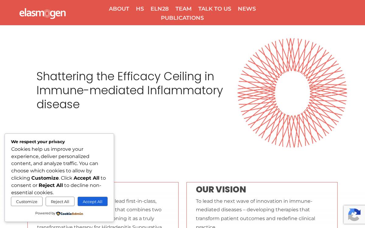 Elasmogen website preview