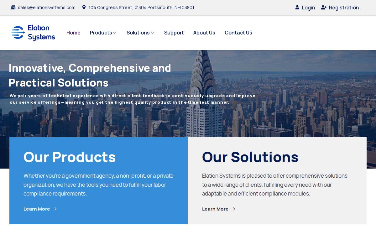 Elation Systems website preview