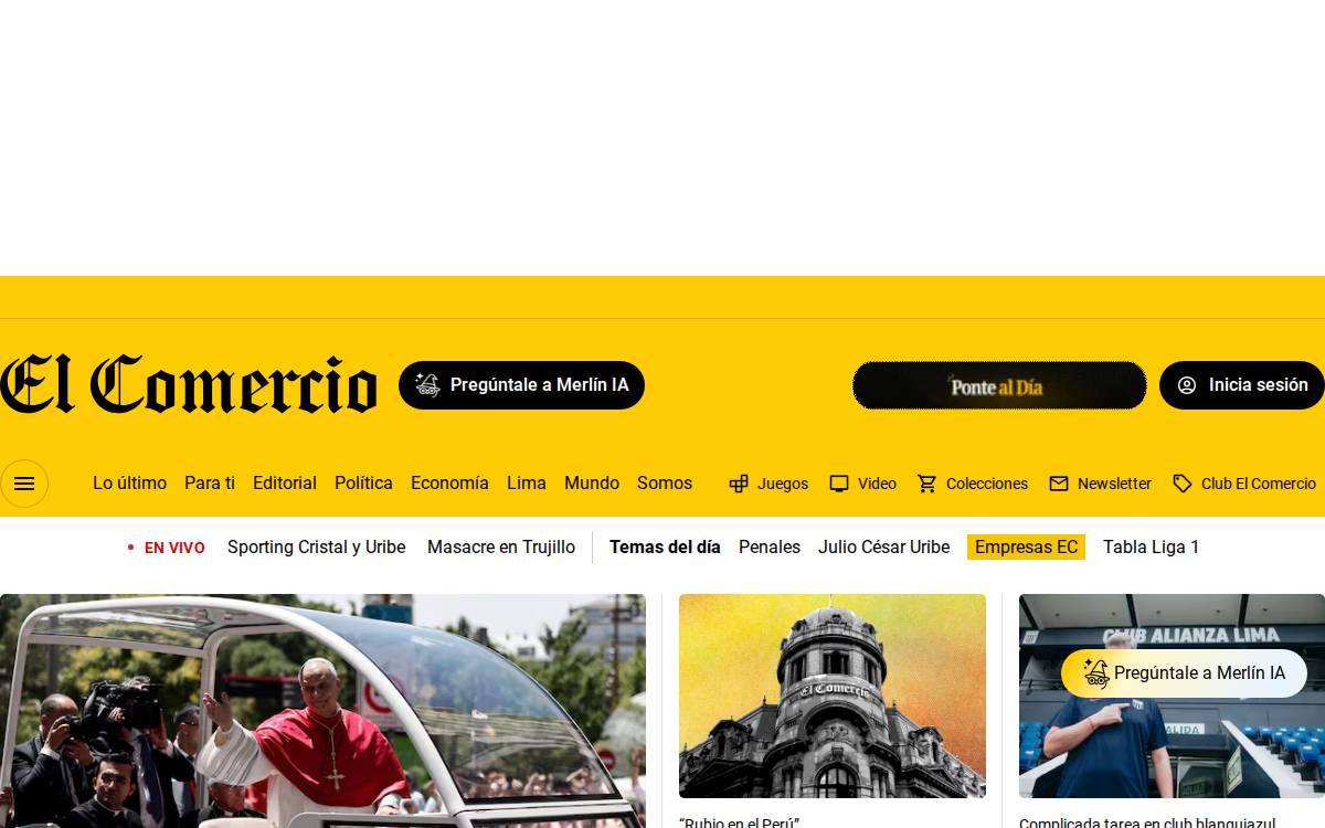 Elcomercio website preview