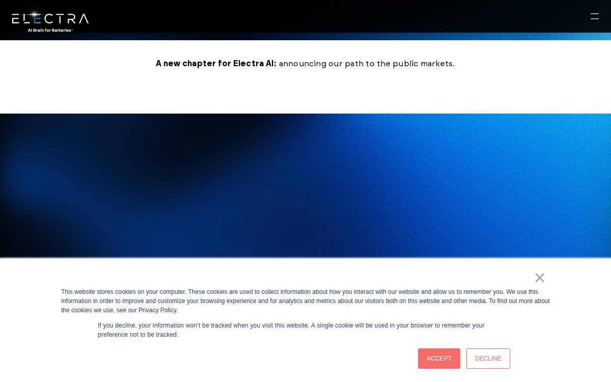 Electra Vehicles website preview
