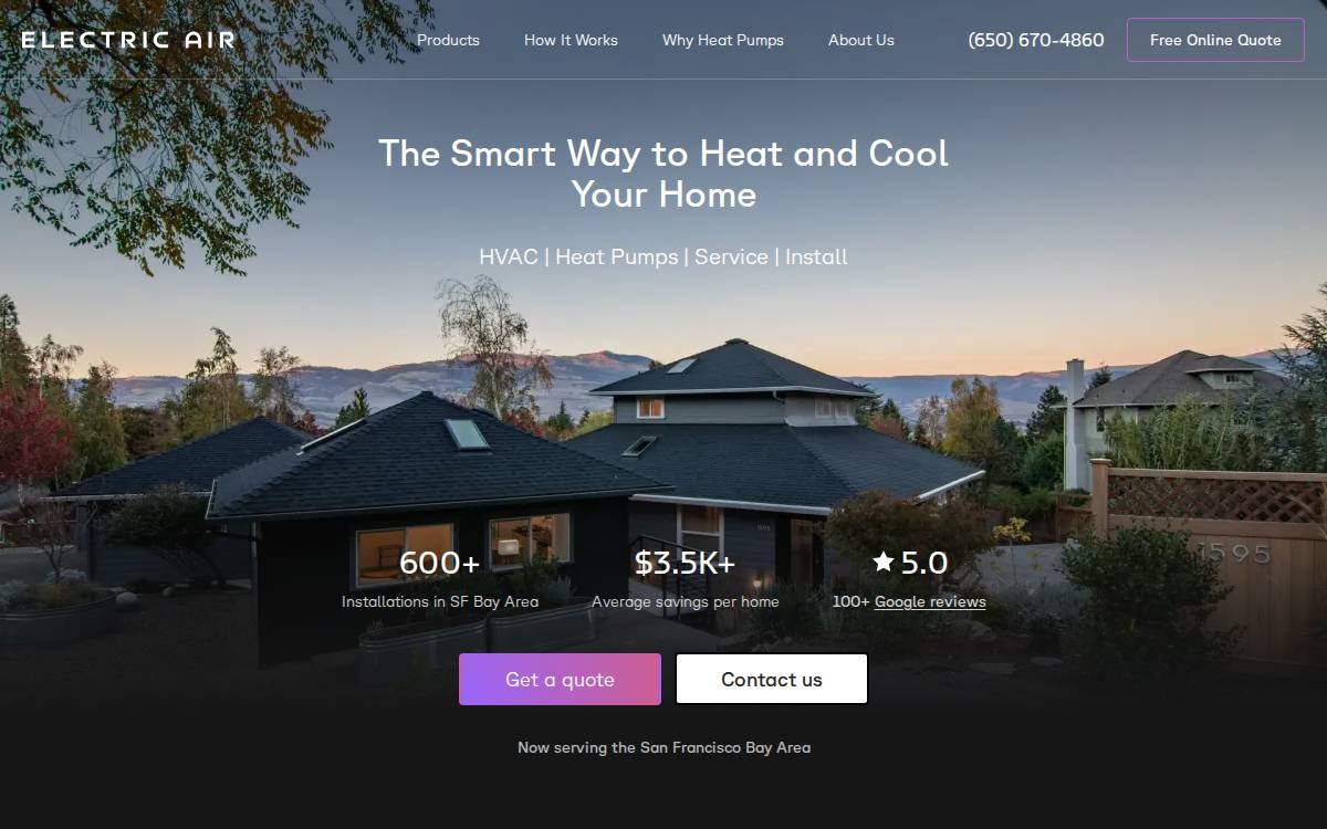Electric Air website preview