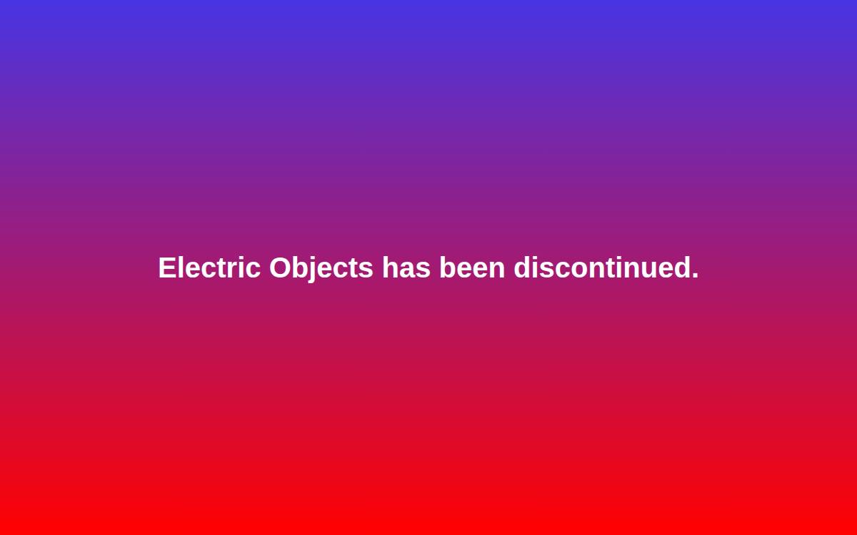 Electric Objects website preview