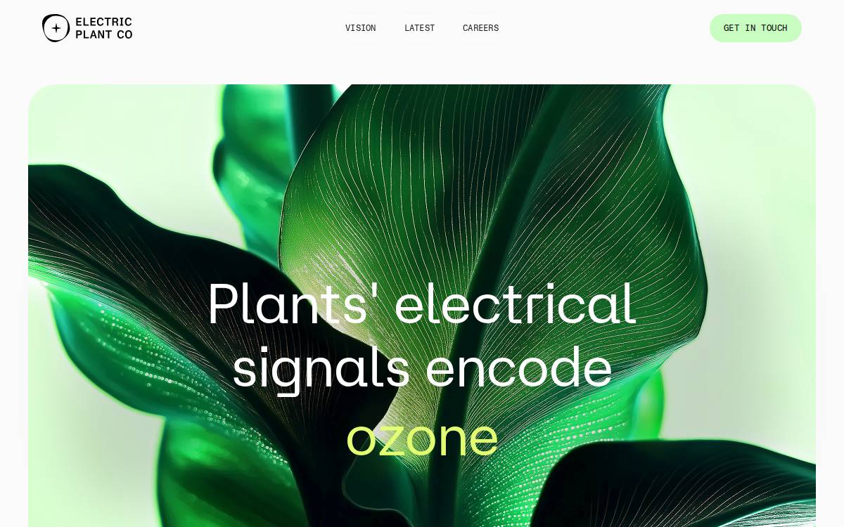Electric Plant Company website preview