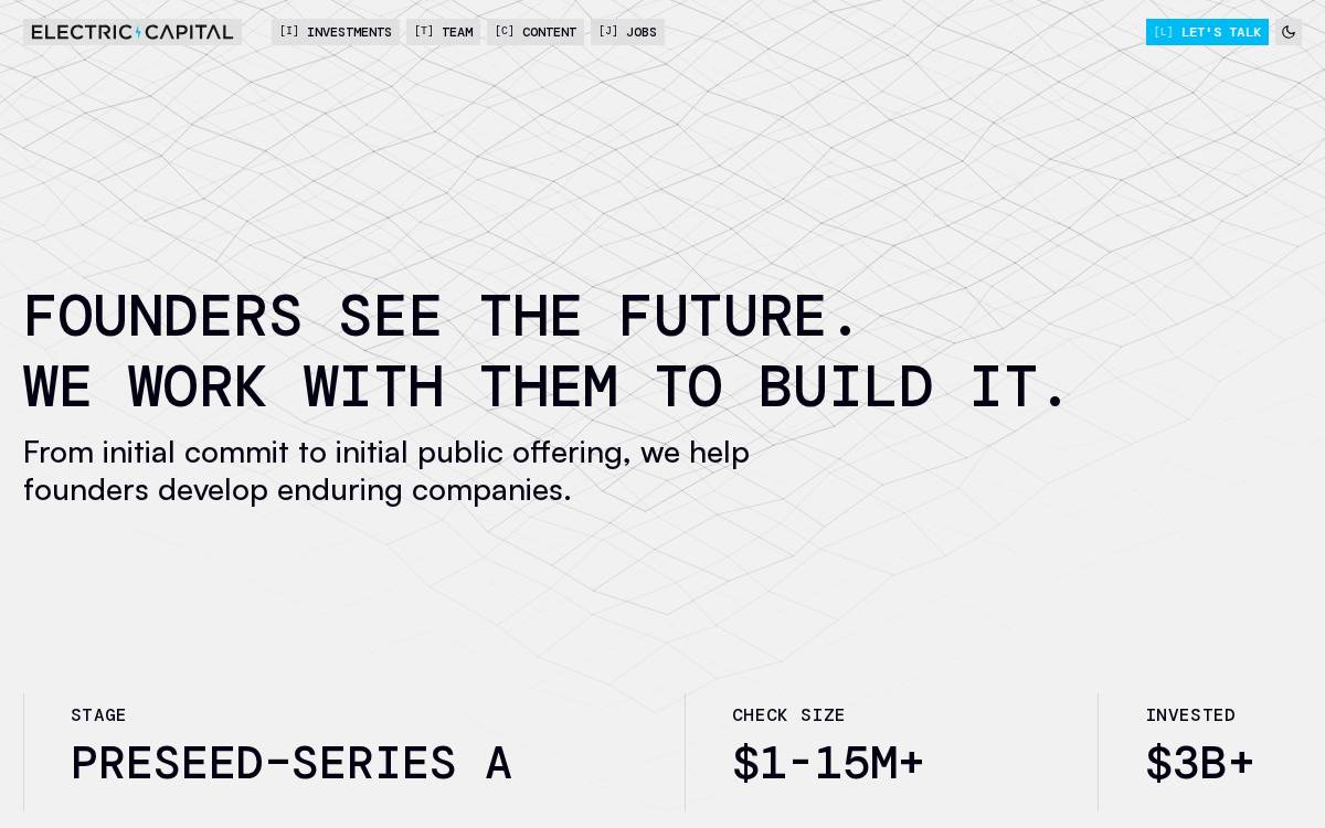 Electric Capital website preview