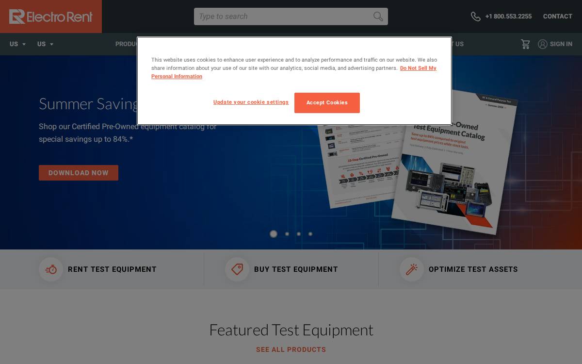 Electro Rent website preview
